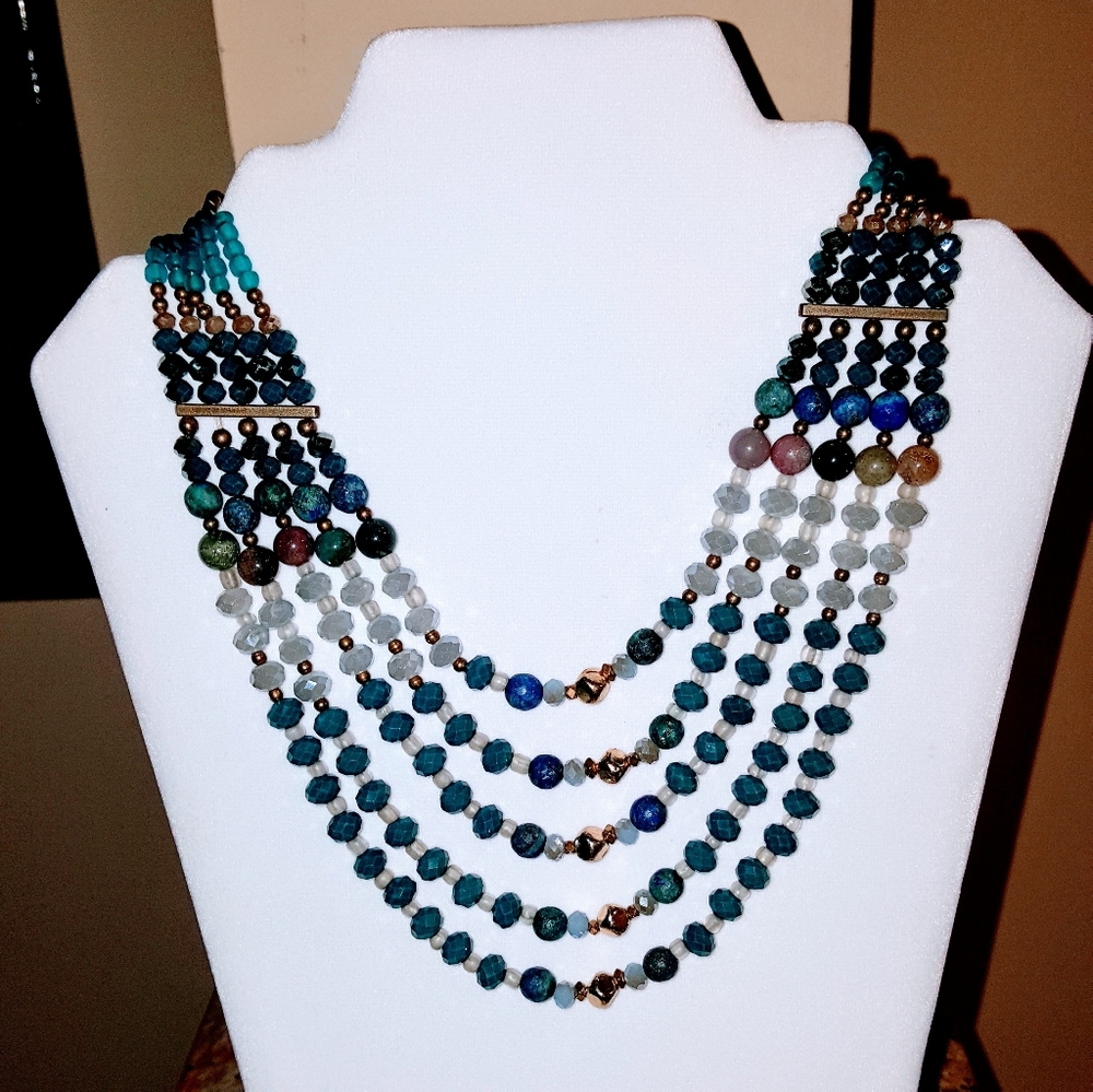 Beaded Statement Necklace - image 1